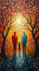 Fototapeta premium Family constellations minimalist illustration, AI generated