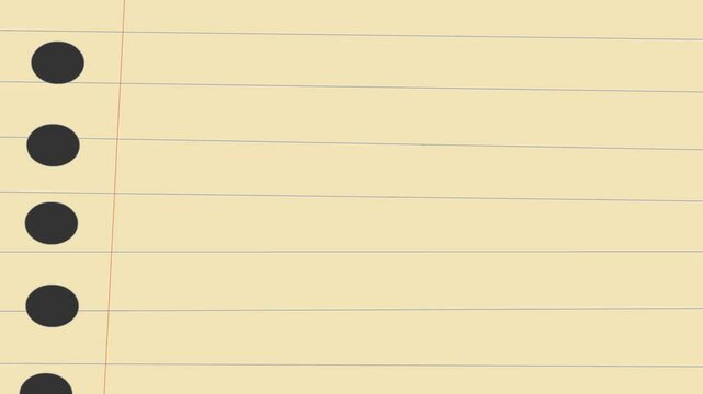 Animated video of a pencil writing on a notebook paper, art.