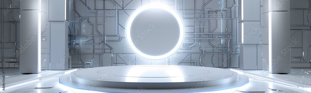 Poster podium background 3d light tech stage future platform game abstract. podium 3d background technology