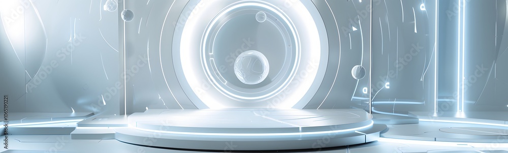 Poster podium background 3d light tech stage future platform game abstract. podium 3d background technology