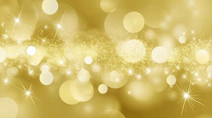 Shimmering golden background with radiant stars and soft bokeh lights, creating a bright, delicate, and festive atmosphere ideal for joyous celebrations such as Christmas or New Year's Eve events, hig
