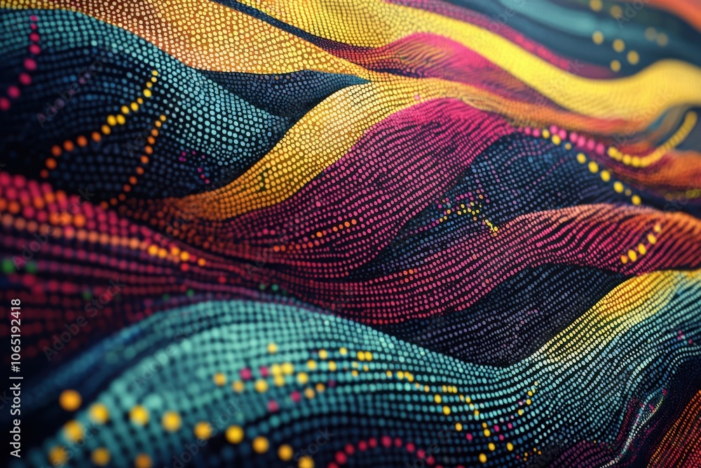 Poster dynamic abstract background patterns featuring geometric lines and waves in vibrant colors for creat