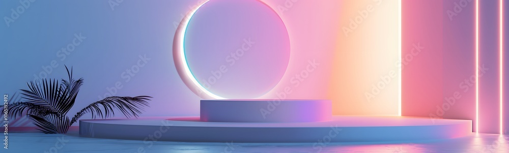 Poster podium background 3d light tech stage future platform game abstract. podium 3d background technology