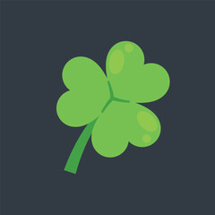 three leaf clover in flat vector design.