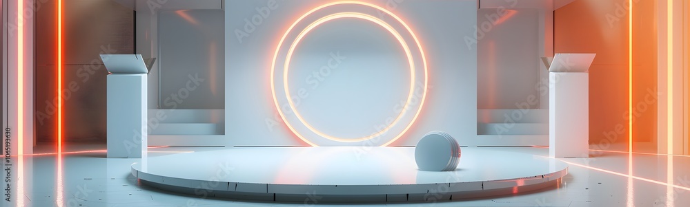 Poster podium background 3d light tech stage future platform game abstract. podium 3d background technology