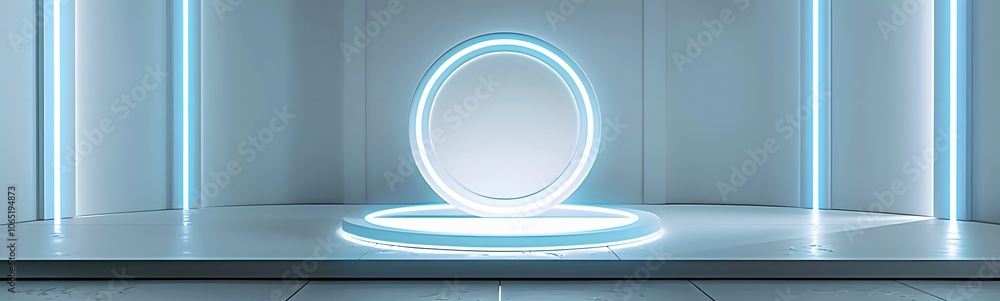 Poster podium background 3d light tech stage future platform game abstract. podium 3d background technology