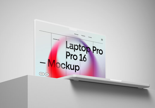 Laptop Pro Seen From Below Mockup