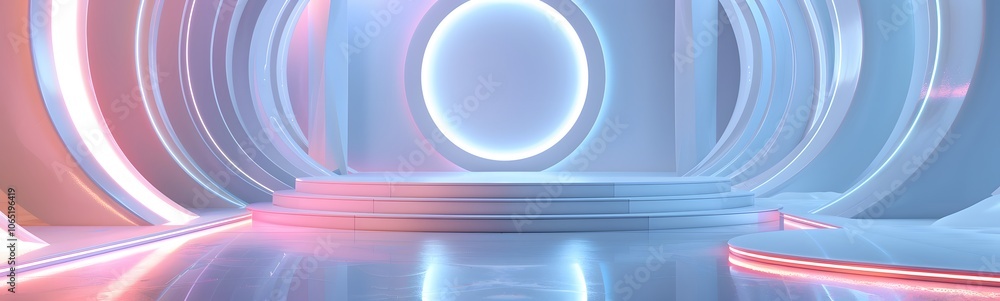 Poster podium background 3d light tech stage future platform game abstract. podium 3d background technology