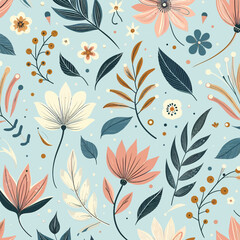Fototapeta premium Floral pattern design, A Captivating Collection of Timeless Floral Pattern Designs for Art and Inspiration