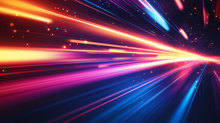 Obraz premium Abstract Light Trails Speed Motion Dynamic Energy Futuristic Technology Background