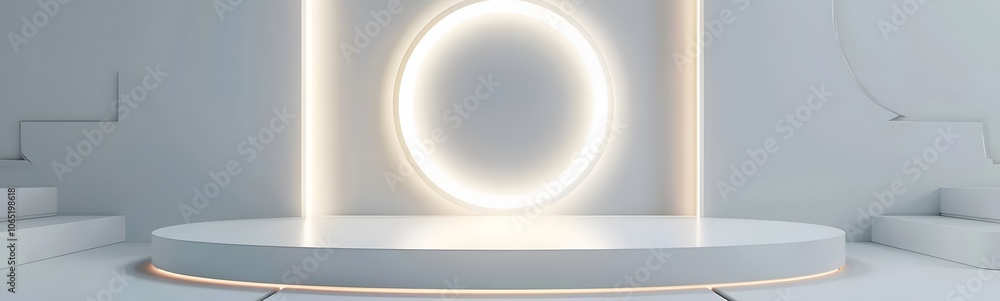Poster podium background 3d light tech stage future platform game abstract. podium 3d background technology
