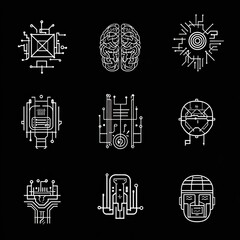 Abstract Circuit Design and Brain Illustration