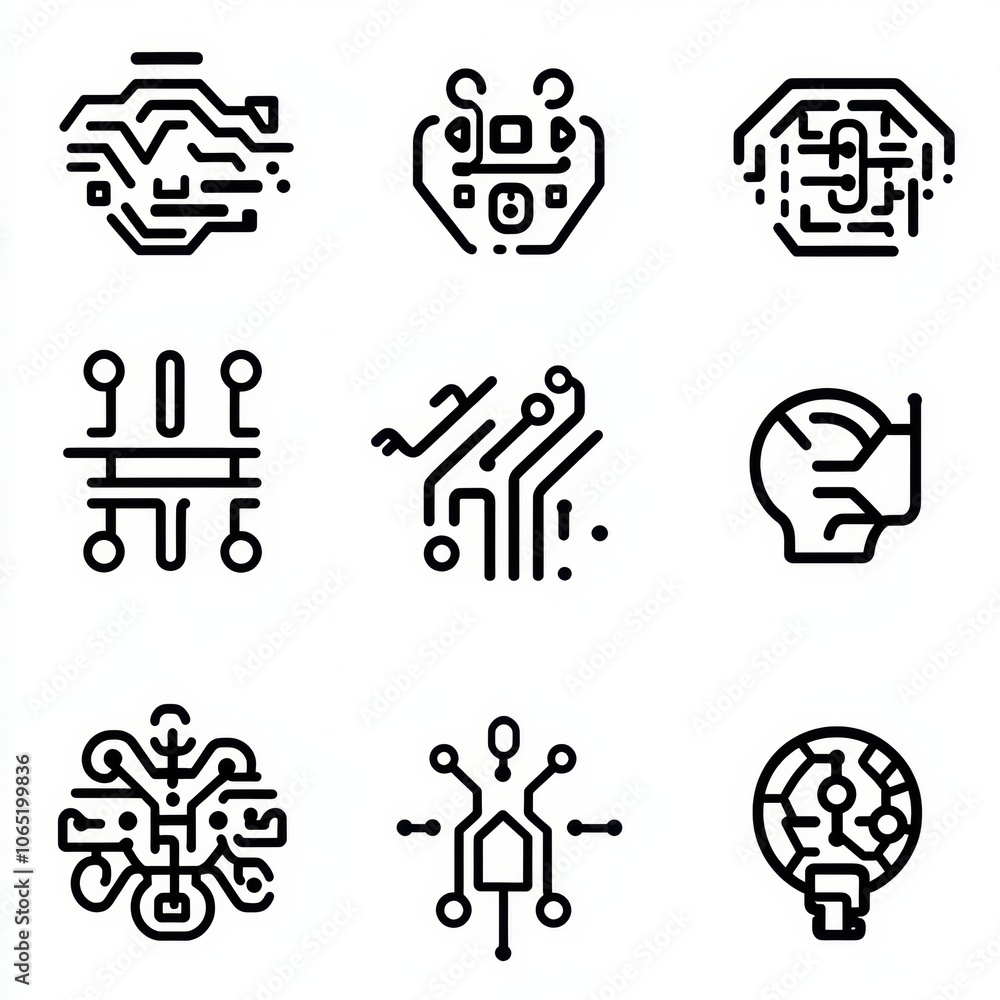 Poster abstract circuit patterns for technology background
