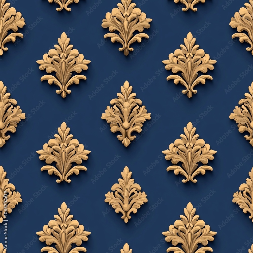 Poster elegant brocade seamless pattern design