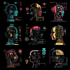 Obraz premium Futuristic Human-Computer Interfaces and Designs