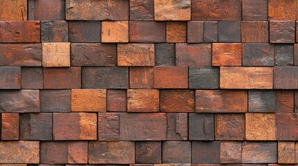 Seamless Brick Wall Pattern in Earthy Tones