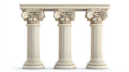 Fototapeta premium Museum icon with Greek columns, isolated on white, main keyword cultural icon