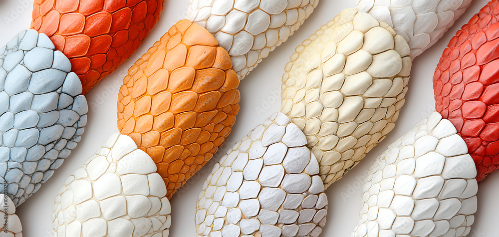 Poster explore the vibrant textures and patterns of colorful lizard scales in a macro shot of wildlife back