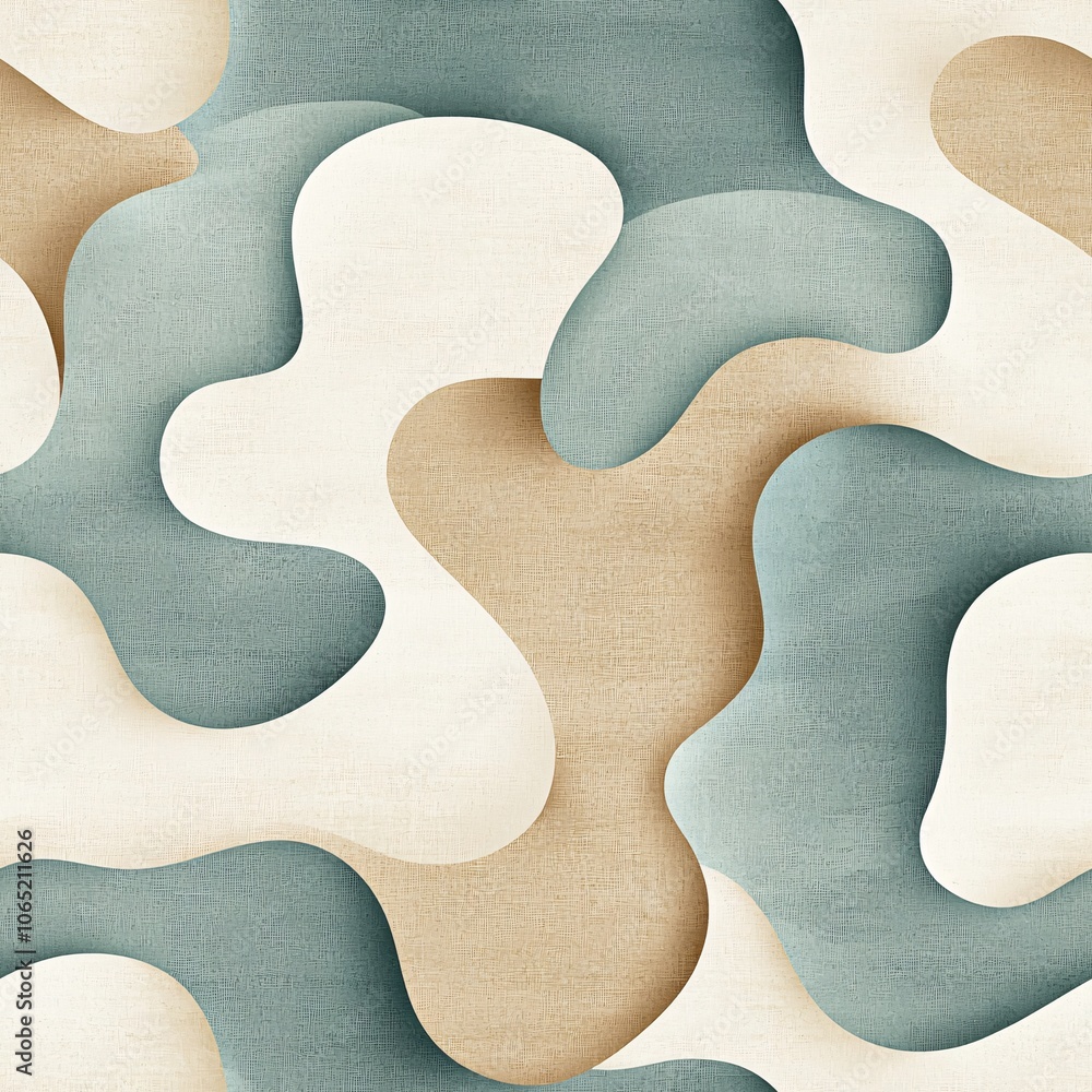 Poster abstract seamless wavy pattern in soft tones
