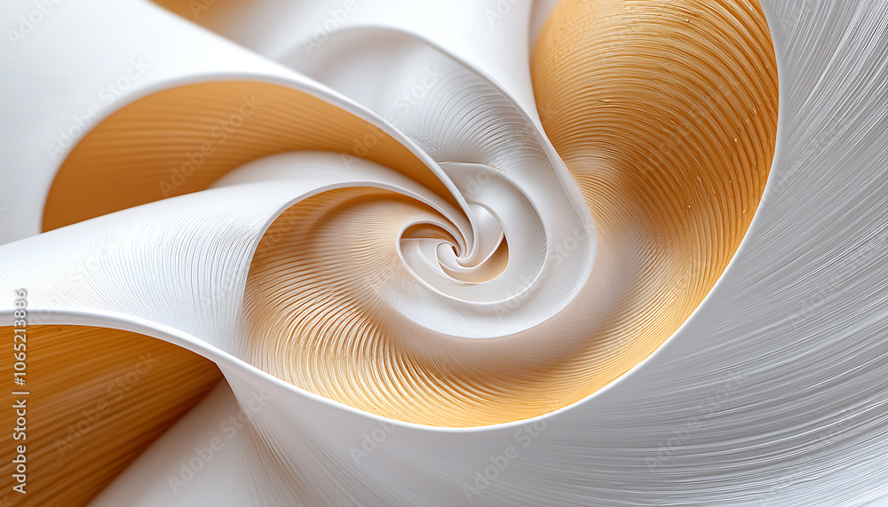 Poster explore the intricate patterns of nature through a macro shot of a snail shell's swirling design