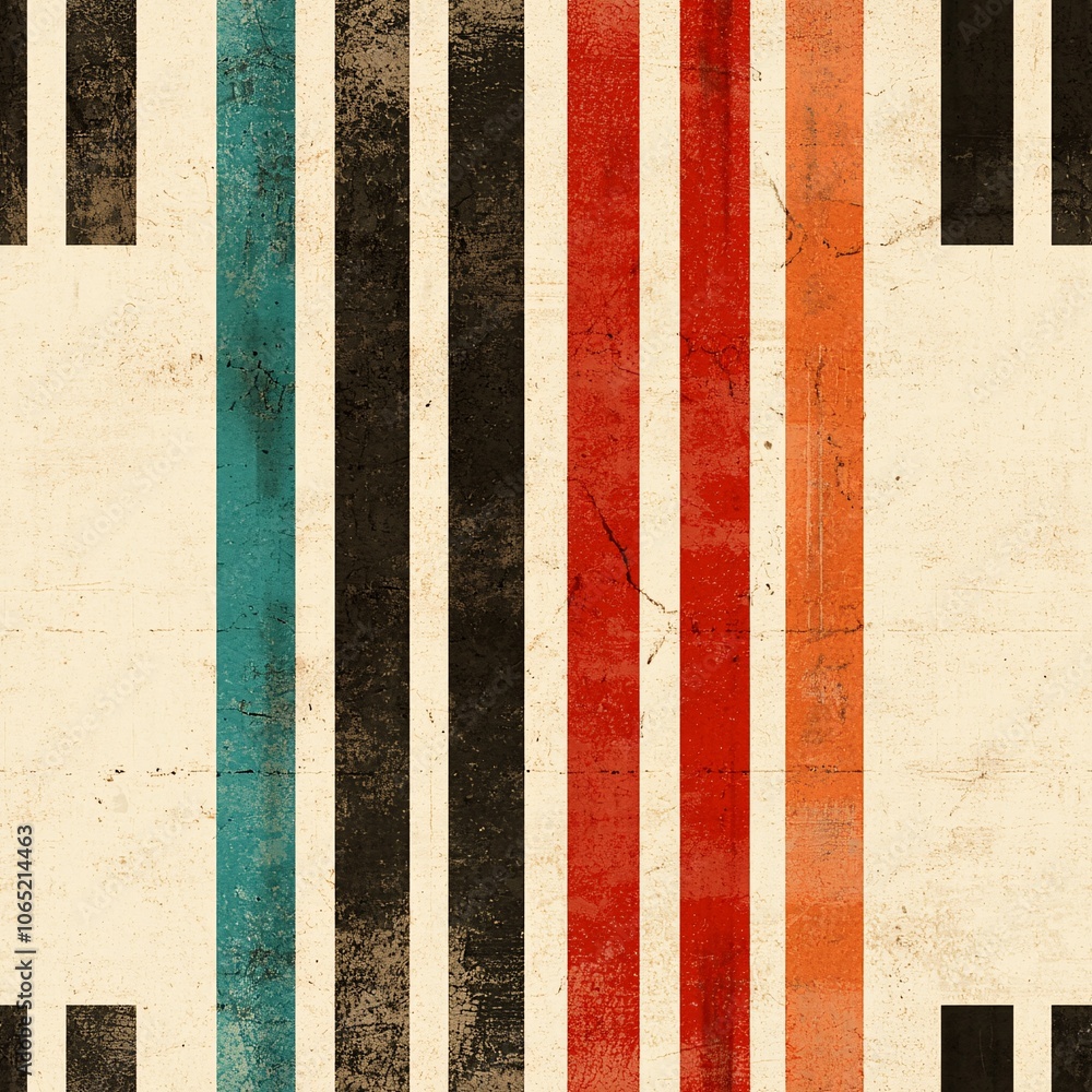 Poster grunge pattern with vertical scanlines in various colors