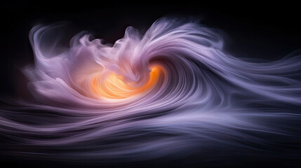 Fototapeta premium captivating swirl of purple and orange flowing liquid creates mesmerizing visual effect, evoking sense of movement and energy