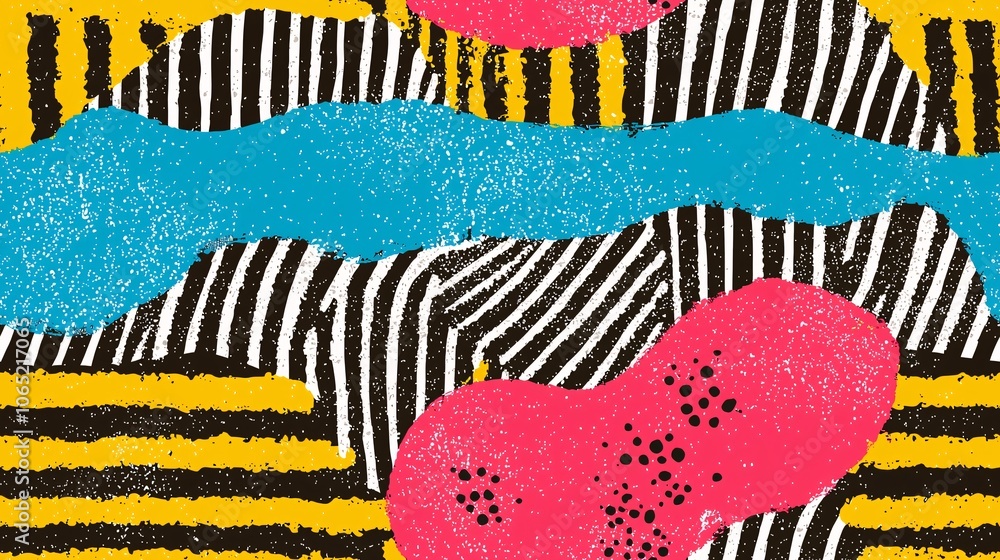 Poster abstract squiggles and patterns in bright colors