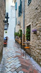 Sunny Old Town Kotor Church in October