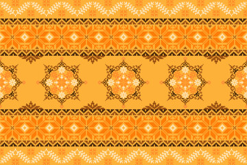 Flower Ikat pattern.Aztec geometric art ornament.Embroidery ethnic oriental pixel art pattern.abstract,vector,wallpaper,scarf,decoration,clothing,wrapping,batik,carpet,curtain,bohemian,indian