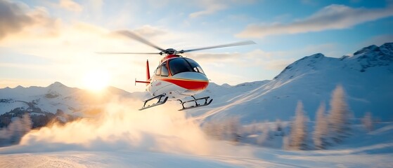 Adrenaline pumping shot of an extreme winter sports athlete performing a daring midair jump against a backdrop of snowy mountains and a clear cold sky during the winter season