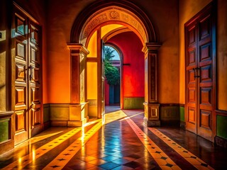 Fototapeta premium Silhouette Doorway, Architectural Photography, Minimalist Design