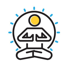 Vector multicolor icon for Yoga