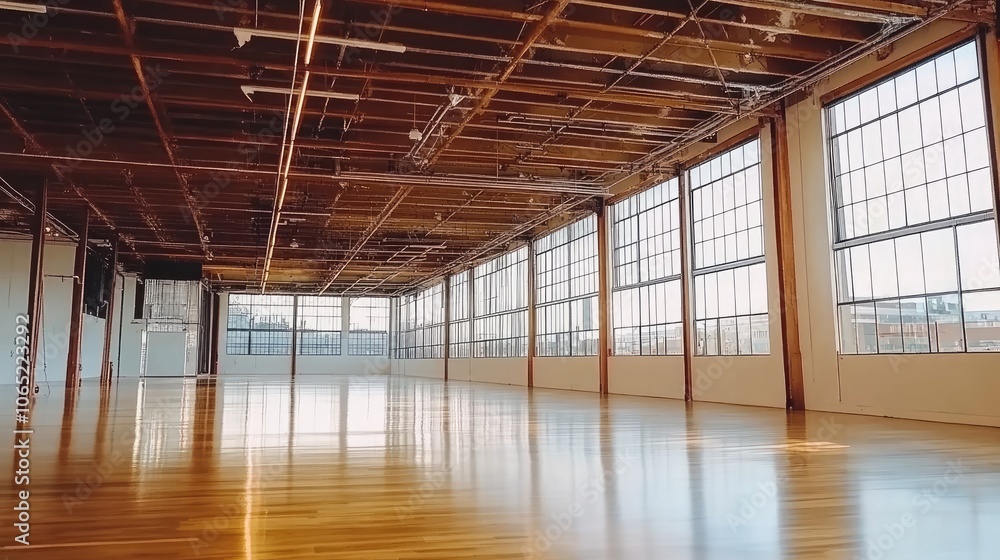 Poster Bright and Spacious Empty Open Space for Events