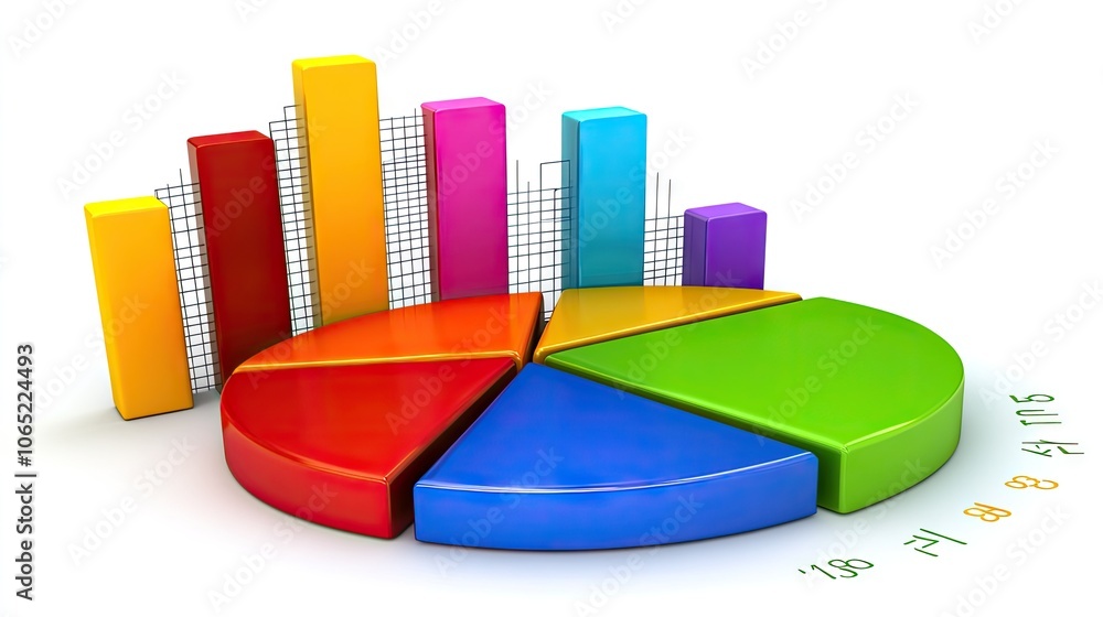 Poster colorful graphs and charts for data visualization