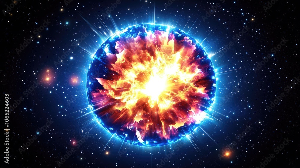 Poster explosive cosmic event in deep space