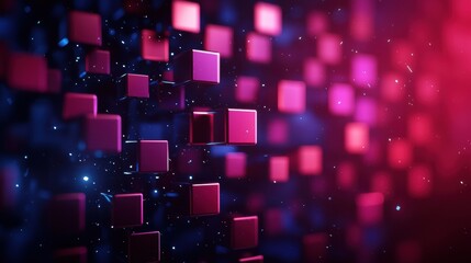 Obraz premium Explore futuristic clustered cubes and squares in metallic tones against a modern abstract background