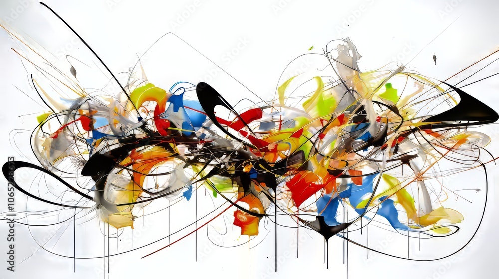 Poster vibrant abstract expression with dynamic colorful swirls