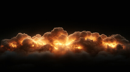 a Cloud with a thunderstorm on a black background