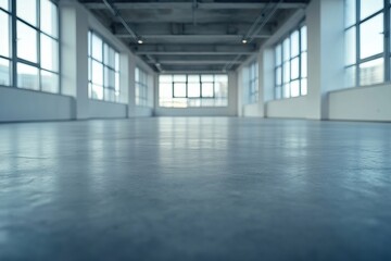 Obraz premium Empty Industrial Loft with Concrete Flooring