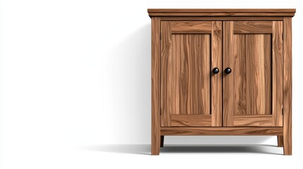 Dark Wood Storage Cabinet with Matte Finish