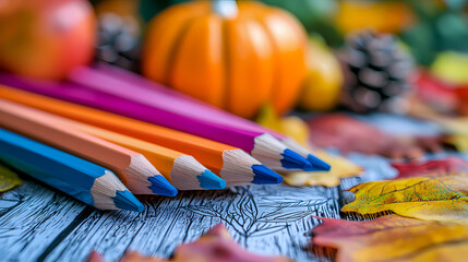 Obraz premium A coloring book with an unusual theme is being colored by kids.