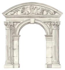 Obraz premium PNG An ancient greek Ornamental arch architecture arched person.