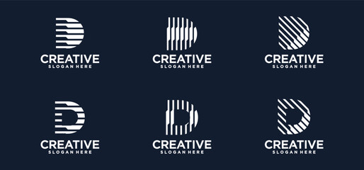 Initial D, digital D logo monogram, D logo vector concept