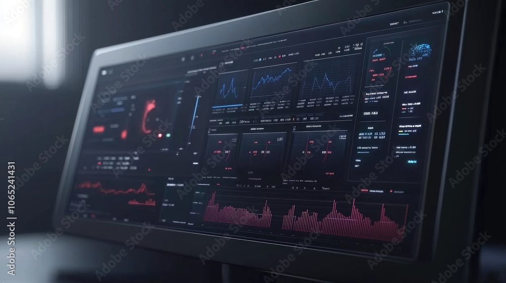 Poster advanced data visualization on computer monitor