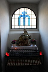 altar with a sculpture