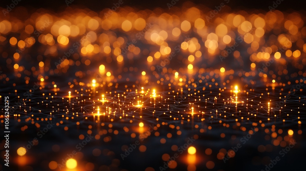 Poster grids of light intersecting in a financial theme