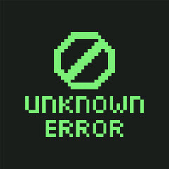 Fototapeta premium Pixel Art Retro Unknown Error Message Icon.