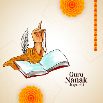 Happy Guru Nanak jayanti cultural punjabi festival greeting card
