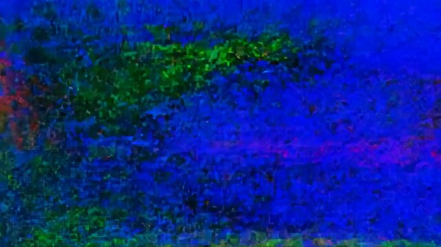 Digital or analog glitch visual effect, VHS old tape VFX, static noise, l glitches and artefacts, damaged footage, flickering abstract background overlay