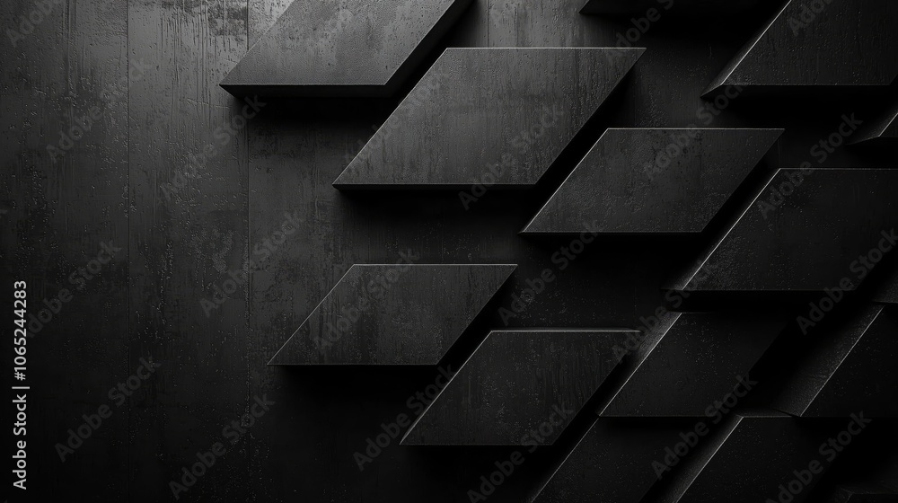 Poster abstract black triangle design with striking forms